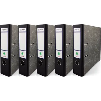 Pákový pořadač A4 75mm mramorovaný, černý hřbet EKOBOX 5 ks