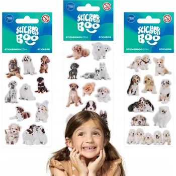 samolepka SADA samolepek pro děti, samolepky MOTIVAČNÍ Psi Pejsci Štěňátka