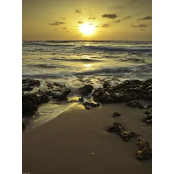 Obraz Plakát Západ slunce nad pláží Palmachim bez rámu 30 x 40 cm