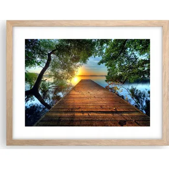 Obraz Obraz plakát v rámu světlý dub do obýváku 40x30 krajina foto na zeď