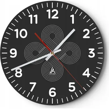 Hodiny Nástěnné hodiny do obýváku 40x40 Abstrakce Kulatý Skleněné hodiny Loft Tiché