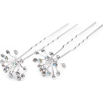 Štrasová vlásenka květ Ø20 mm Varianta: crystal AB, Balení: 2 ks