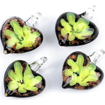 Přívěsek Skleněný přívěsek srdce 21x21 mm