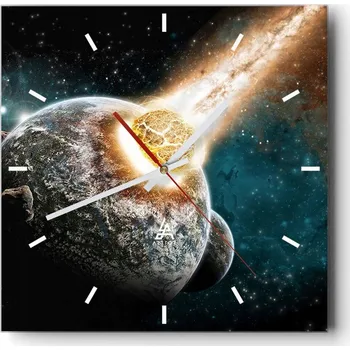 Hodiny Velké nástěnné hodiny 40x40 Abstrakce Skleněné tiché hodiny