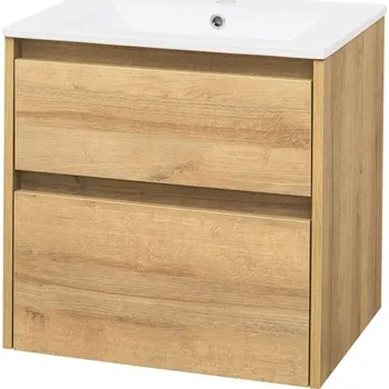Mereo Opto, koupelnová skříňka s keramickým umyvadlem 61 cm, dub Riviera CN920