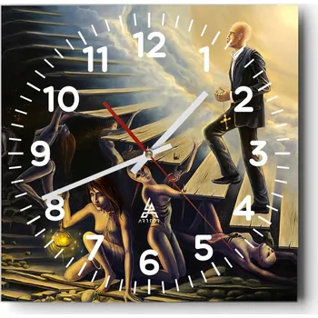 Hodiny Nástěnné hodiny do obýváku 40x40 Abstrakce Tiché hodiny Skleněné hodiny Bez hlučnosti