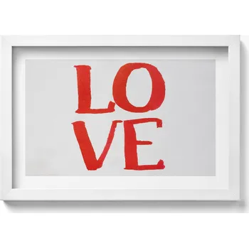 Obraz Dekorativní obraz v rámu do obýváku Červený nápis LOVE graffiti 30x20 cm