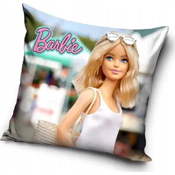 Polštář Povlak na polštářek velvet 40x40 s realistickým vzorem Barbie 224009