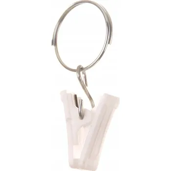 Příslušenství pro záclonu a závěs 100 žabek s klipsy na záclony závěsy garnýže plast kov bílé 08 žabky