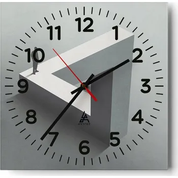 Hodiny Nástěnné hodiny do obýváku 40x40 Business Bezhlučné Hodiny na skle Tiché