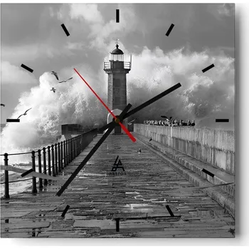 Hodiny Velké nástěnné hodiny 40x40 Krajina Skleněné hodiny Tiché