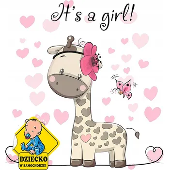 Samolepící dekorace XL Samolepka na stěnu ŽIRAFA Srdce 97x115