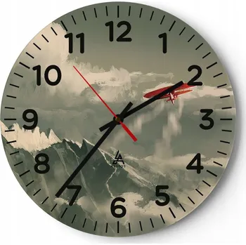 Hodiny Nástěnné hodiny do obýváku 40x40 Abstrakce Kulatý Skleněné hodiny Loft Tiché