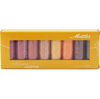 Nit Sada bavlněných nití Silk-finish Mettler 8x150 m Varianta: 2 mix podzim, Balení: 1 sada