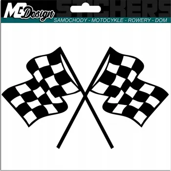 Samolepicí dekorace na vozidlo SAMOLEPKA na auto VLAJKA ŠACHOVNICE 15x9 cm