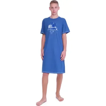 Pánská noční košile 3786/93 - pánská noční košile Ruko, XL, modrá