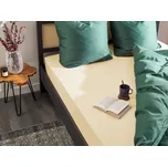 Napínací prostěradlo béžové bavlněné 160 x 200 cm elastické okraje klasická postelová plachta textilie do ložnice Beliani