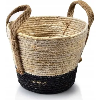 Úložný box Pletený koš z mořské trávy ve stylu Boho