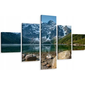 Obraz Vícedílný obraz JEZERO Hory Skály 3D 150x90