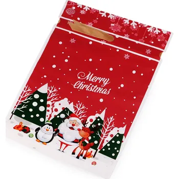 Vánoční dekorace Sáček s atlasovou stuhou vánoční 23x33 cm Varianta: 3 červená, Balení: 50 ks