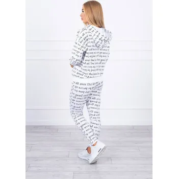 Dámská halenka Bílá souprava s potiskem od K-Fashion: halenka a kalhoty, UNI i519_20927-U