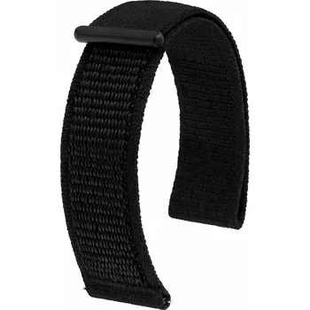 Řemínek na hodinky Textilní řemínek Hirsch Velcro L 41409050-5, černý, suchý zip, délka L, Quick Release - 20 mm
