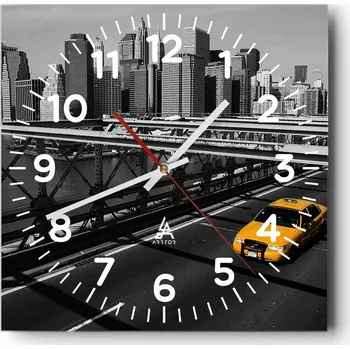 Hodiny Kuchyňské nástěnné hodiny 30x30 Město Skleněné hodiny do obýváku Moderní Tiché