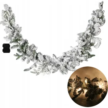Vánoční dekorace Vánoční girlanda zasněžená s 35 LED dekoracemi