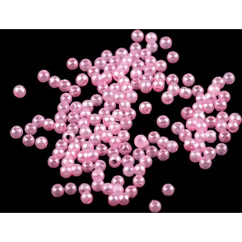 Korálek Plastové voskové korálky / perly Glance Ø3 mm Varianta: 15 růžová, Balení: 500 g