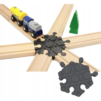 Vláček a vláčkodráha Skrzyżowanie 6 torów je vhodná pro dřevěné koleje Bigjigs Lidl Ikea