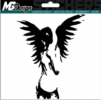 Samolepicí dekorace na vozidlo NÁLEPKA na auto ANDĚL KŘÍDLA ŽENA 15x12