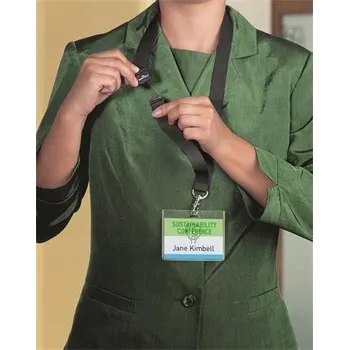 Šňůrka na krk, černá, s karabinou, 10 ks, DURABLE 824001