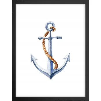 Obraz Obraz plakát v černém rámu do obýváku 30x40 kotva foto plakáty na zeď