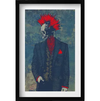 Obraz Nástěnný obraz v rámu Abstraktní portrét kostlivce s irokézem 40x60 cm