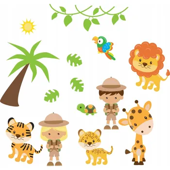 Samolepící dekorace Nálepky na zeď Zvířátka Palma Listy 50x100