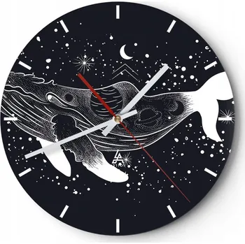 Hodiny Nástěnné hodiny do kuchyně 30x30 Abstrakce Skleněné hodiny do obýváku Tiché