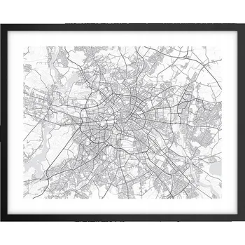 Obraz Foto obraz plakát na zeď v černém rámu 50x40 město plakáty do obýváku