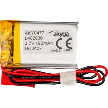 Článková baterie Li-Po baterie LP402030 Akyga AKY0477 3,7V / 190mAh PCM JST 2-pinový konektor 150mm
