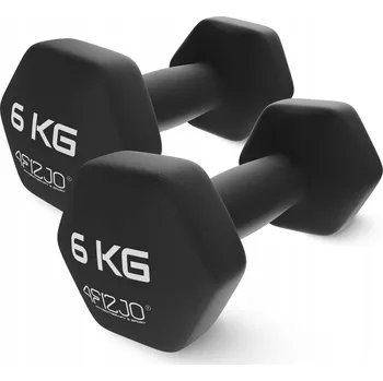 Činky pro cvičení Classic litinové závaží 2 x 6 kg vinylové 4FIZJO 2 ks