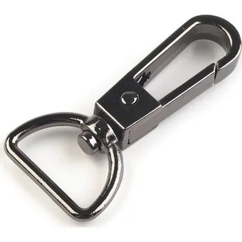 Kovová karabina otočná, průvlek 20 mm Varianta: 3 nikl černý, Balení: 1 ks