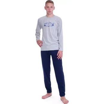 Pánské pyžamo 3489/13 - pánské pyžamo Ruko, M, šedá