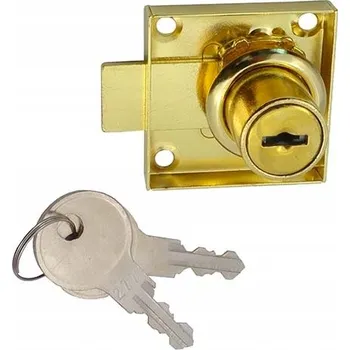 Nábytkové kování Nábytkový zámek 40x40mm mosazný + 2 klíče