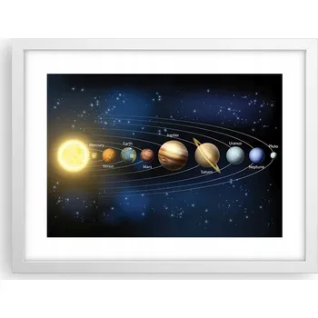 Obraz Obraz plakát v bílém rámu do obýváku 40x30 kosmos foto plakáty na zeď