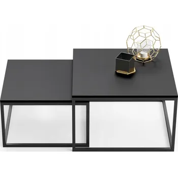 Konferenční stolek Konferenční stolek TWIN Set 2v1 Loft Dvojitý Černý Matný