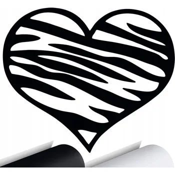 Samolepicí dekorace na vozidlo SAMOLEPKA na auto SRDCE ZEBRA 15x12,5 cm