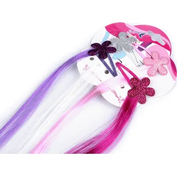 Pramínky do vlasů s pukačkou Varianta: 1 mix květ, Balení: 4 ks