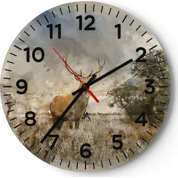 Hodiny Nástěnné hodiny do kuchyně 30x30 Zvířata Skleněné hodiny do obýváku Tiché