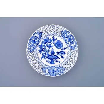 Stolování Cibulák Dubí Talíř prolamovaný - cibulový porcelán 10152, ø 18 cm