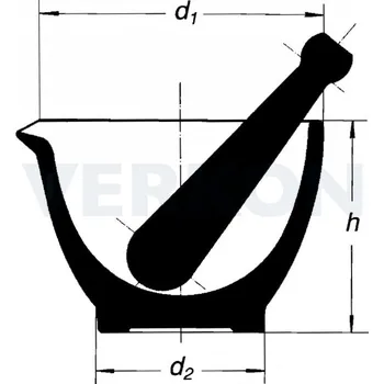Miska třecí hladká s tloučkem, SIMAX, Horní průměr [mm]: 80