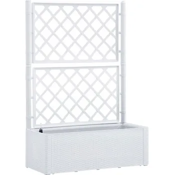 Truhlík Samozavlažovací truhlík, vyvýšený záhon STEFANPLAST NATURAL DELUXE 100 bílá, s mřížkou